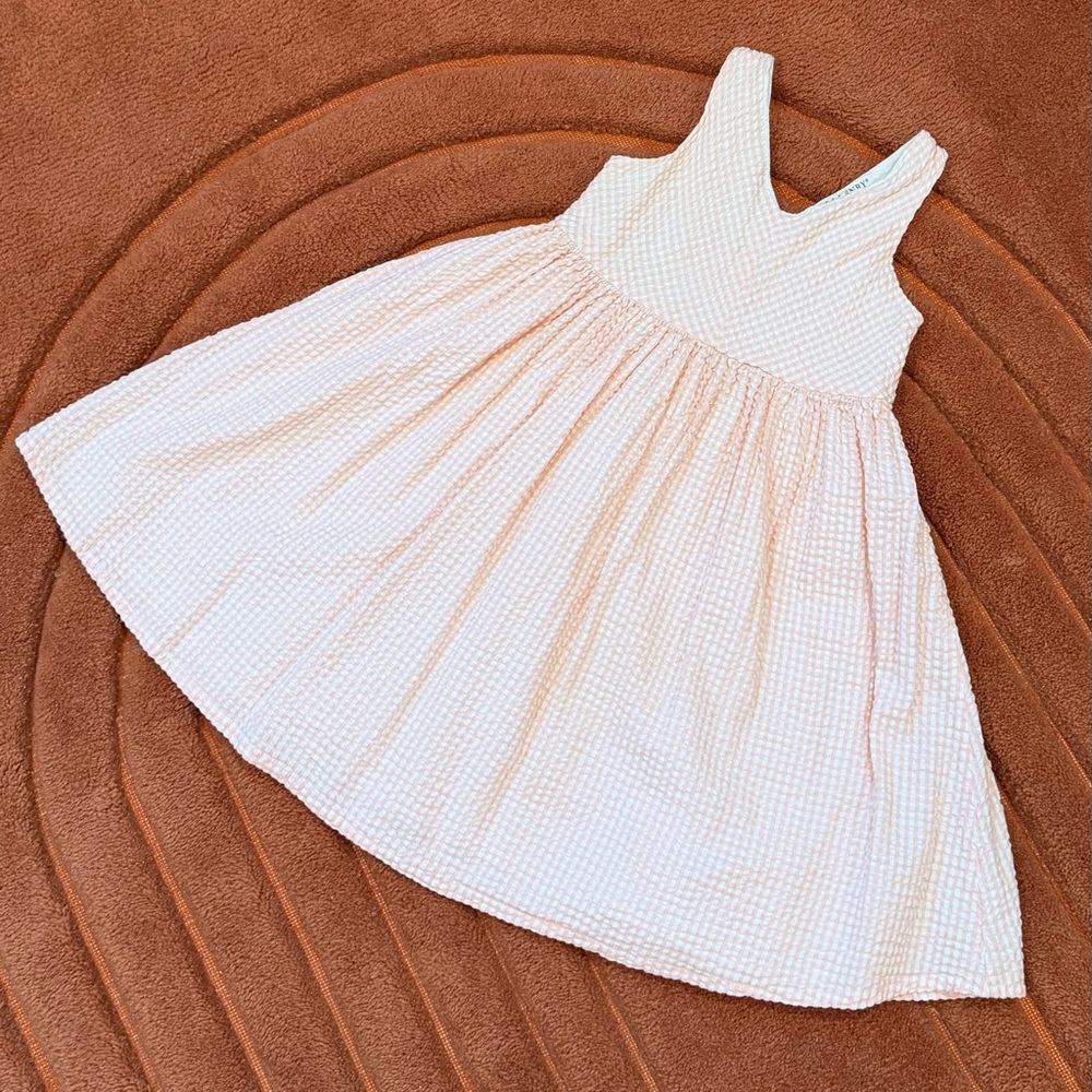 Adorable Pink Checkered Kids Formal Dress